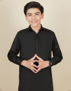 BLACK BLENDED KAMEEZ SHALWAR | JCKS-S-35842-AP (2 years)